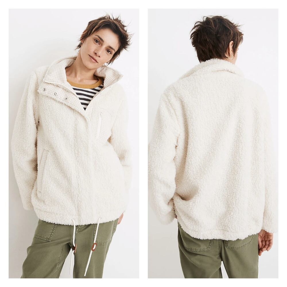 Madewell Sherpa Zip Up Jacket Women Size M